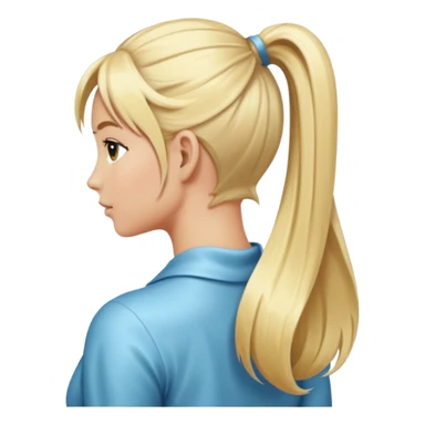 back view of a high blonde ponytail sticker