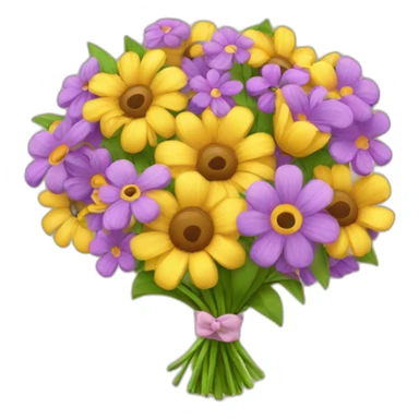 Emoji choqué avec bouquet de fleurs  sticker