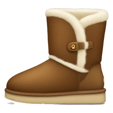 brown uggs with cream fur sticker