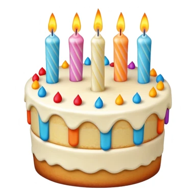 Birthday cake and candel with motion sticker