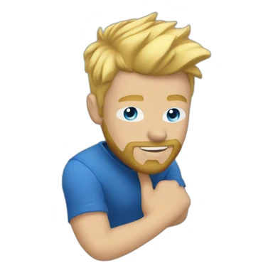 undercut with blonde beard blue eyes sticker