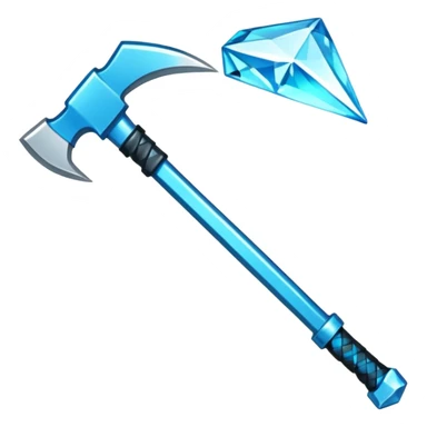 Minecraft diamond pickaxe emoji style with transparent background sticker