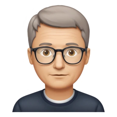 hombre, 50 años pelo poco rapado delgado con gafas sticker