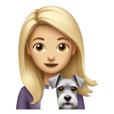 blonde girl with a schnauzer sticker