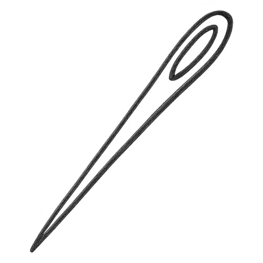 hand drawn outlined sewing needle icon sticker
