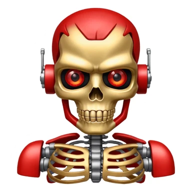 red eyed Terminator with metal skeleton sticker