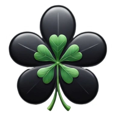 Five leaf black clover sticker