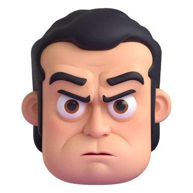 Grumpy bitter person scowling with furrowed brows sticker