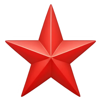 I want a all red star with 5 points no curves either a blank color red star sticker