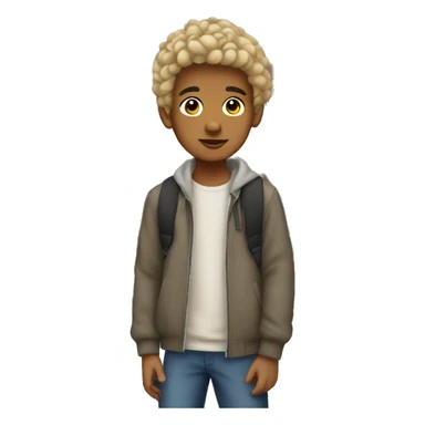 Teenage biracial boy on a street  sticker