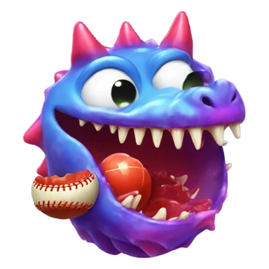 Jelly dragon eating a baseball sticker