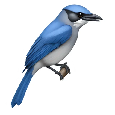 A California scrub jay with its beak open as if singing sticker