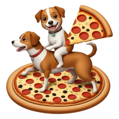 Pizza riding a dog sticker