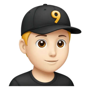 black cap with number “9” on it sticker