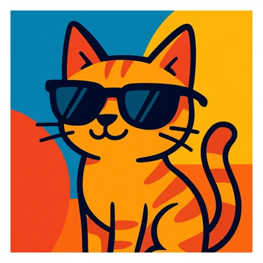 A cat wearing sunglasses sticker