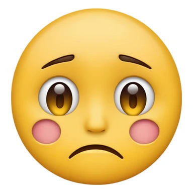 A sad face emoji with a lower lip sticker