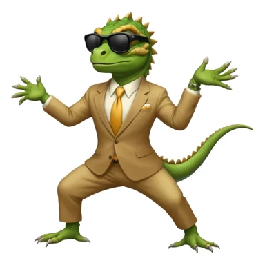 capitalist iguana banker godfather with black sunglasses breakdance sticker