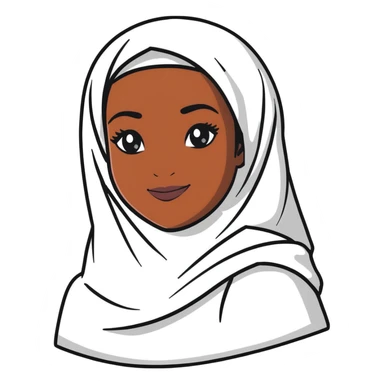 femme noire voilée, yeux lumineux, sourire subtil sticker