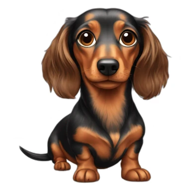 dachshund spotted long hair sticker