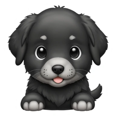 black and grey retriever puppy sticker