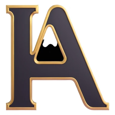 shiny 3D letter A with metallic texture sticker