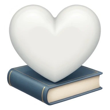 white heart with books inside sticker
