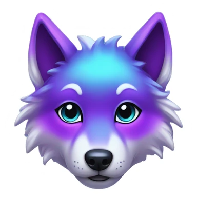 kawaii shiny nebula wolf sticker