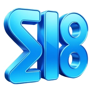 3D-rendered digital text that reads '!spin 123456' in bold, futuristic lettering. The letters are glossy, vibrant electric blue with metallic reflections and subtle neon edges.  sticker