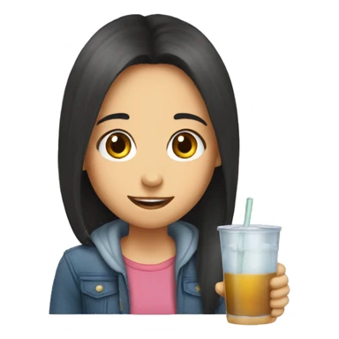  The girl tells the boy I want to drink sticker