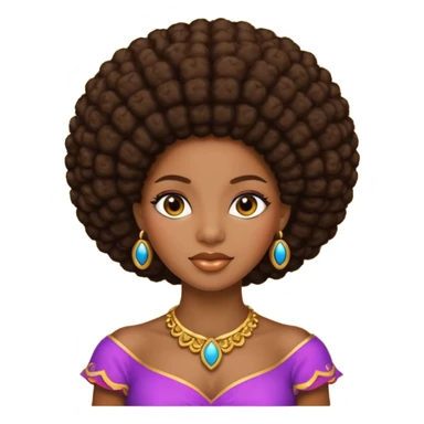 afro princess sticker