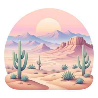 pastel boho desert landscape  sticker