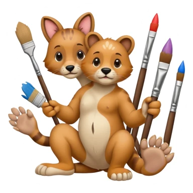 aniamls as painter sticker