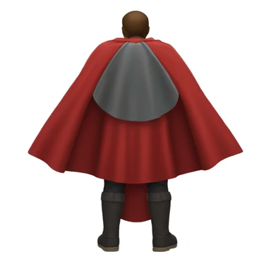 red hero cape back view sticker