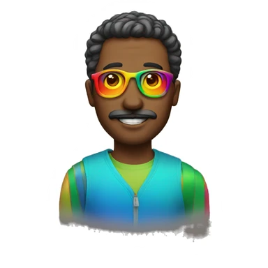 man with rainbow glsses sticker