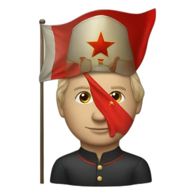 Vladimir poutine avec un drapeau sovietique sticker