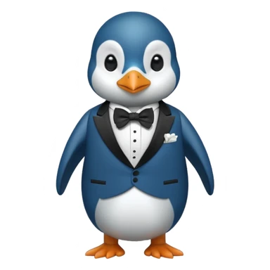 A blue penguin in a tuxedo sticker