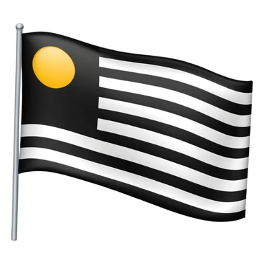 A flag with black and white horizontal lines sticker