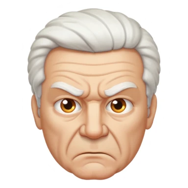 Angry older white male Italian angel cartoon face sticker