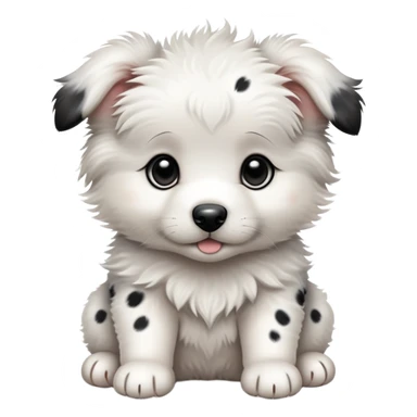 White aussie puppy with black spots sticker