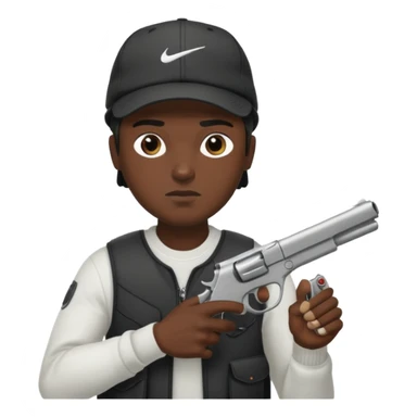 Emoji con arma y gorra Nike pero gánster de hombre sticker