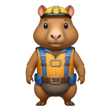 Batman bob the builder as a capybara sticker