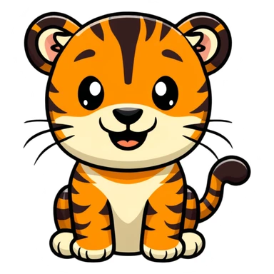 happy tiger face sticker