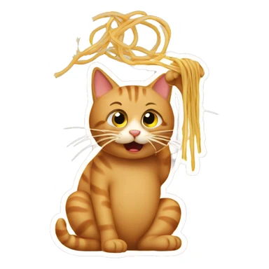 Cat eating spaghetti  sticker