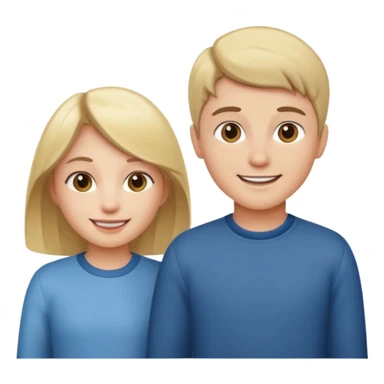 smiling girl and boy standing sticker