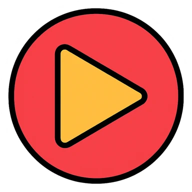 colored play button icon sticker
