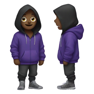 Raven wearing purple hoodie sticker