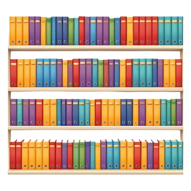 zoomed-in rows of colorful books on a shelf sticker