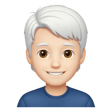 pure white hair, cute mature Boy sticker