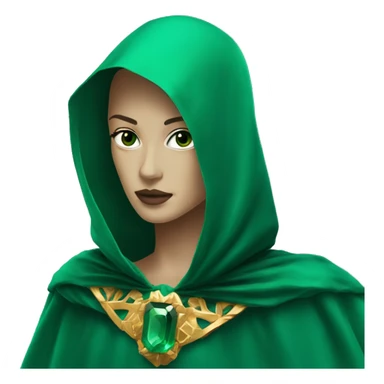 faceless mannequin flapping emerald gemstone cape sticker