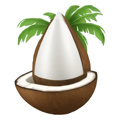 A coconut rocket sticker